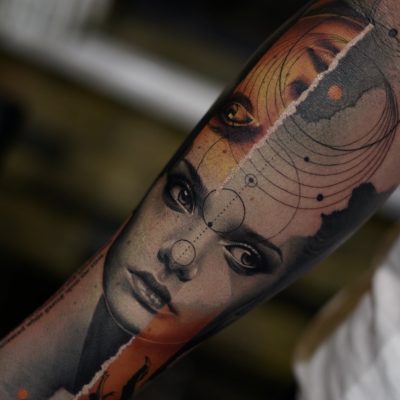 Tattoo by Sarah Krone, regular guest at London tattoo studio, Noire Ink